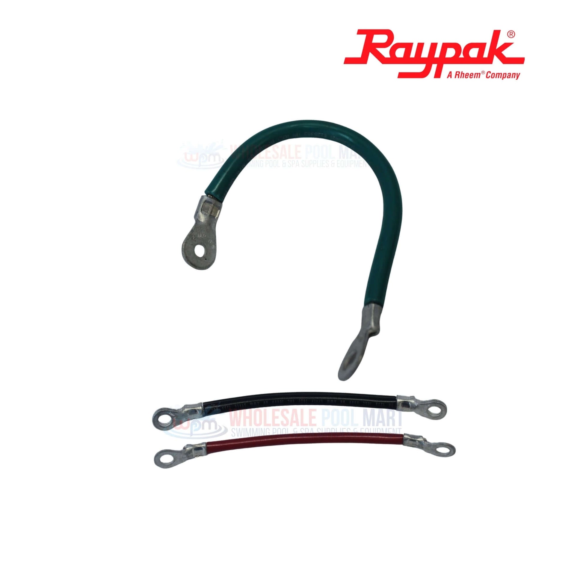 Raypak 001813F 240V Contractor Heaters | ELS/ELC/ELA wiring kit showing green and black red cables for electric pool heaters.
