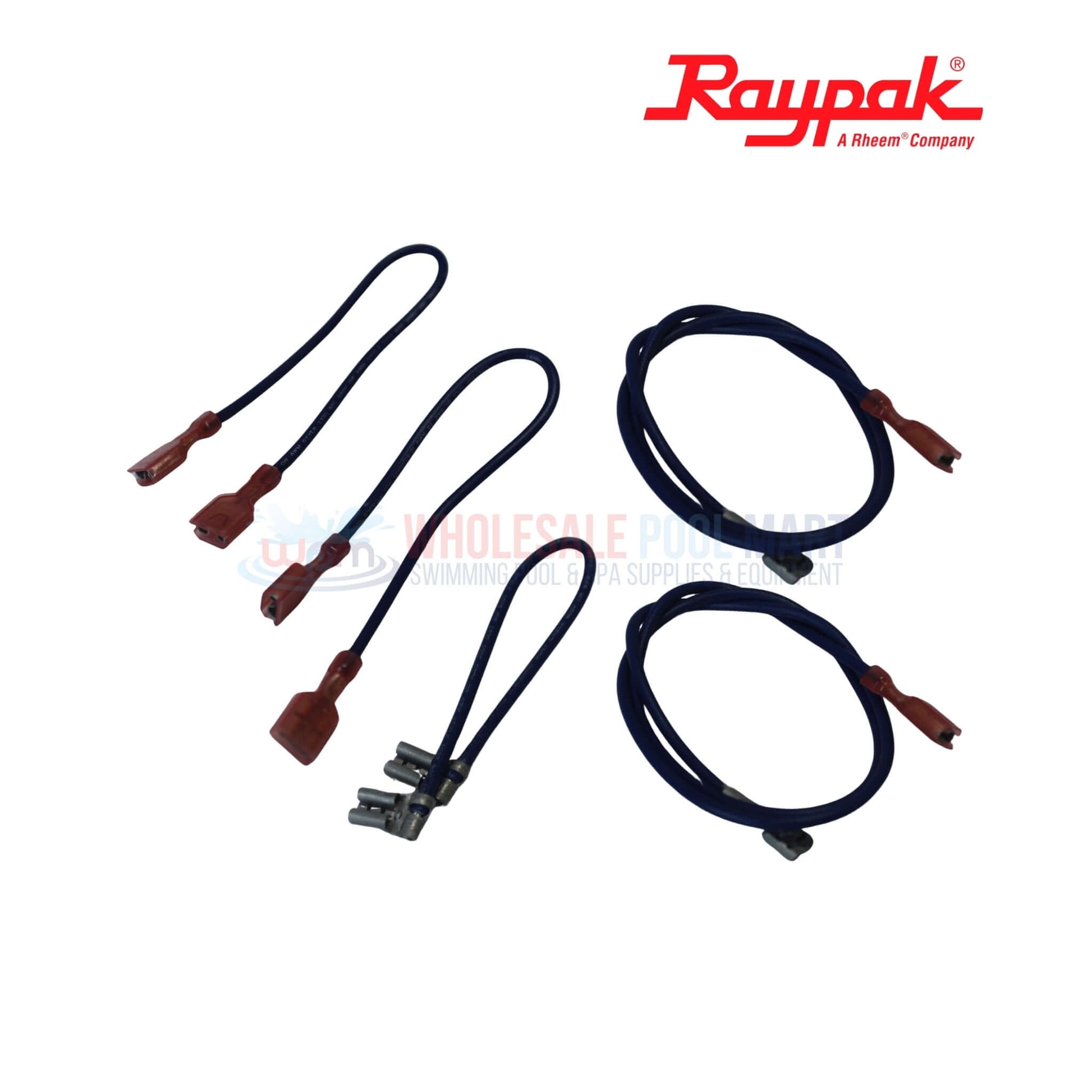 Raypak 001813F 240V Contractor Heaters | ELS/ELC/ELA wire kit showing three wires and connectors for pool heater installation.
