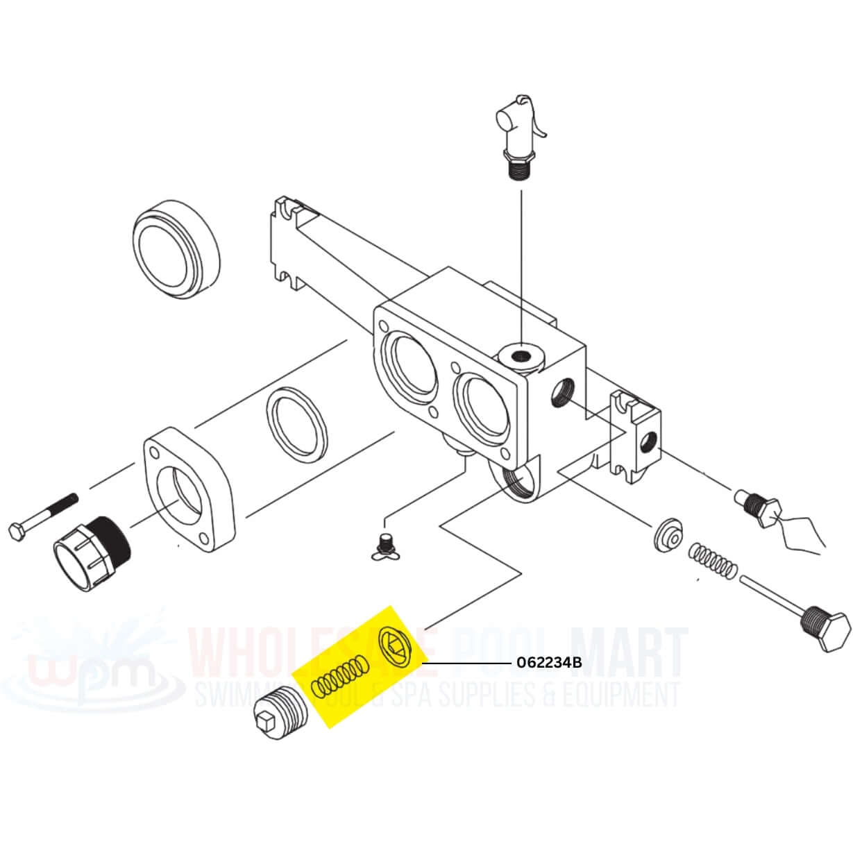 Raypak Unitherm Governor Kit 062234B diagram showing components | Wholesale Pool Mart WPM