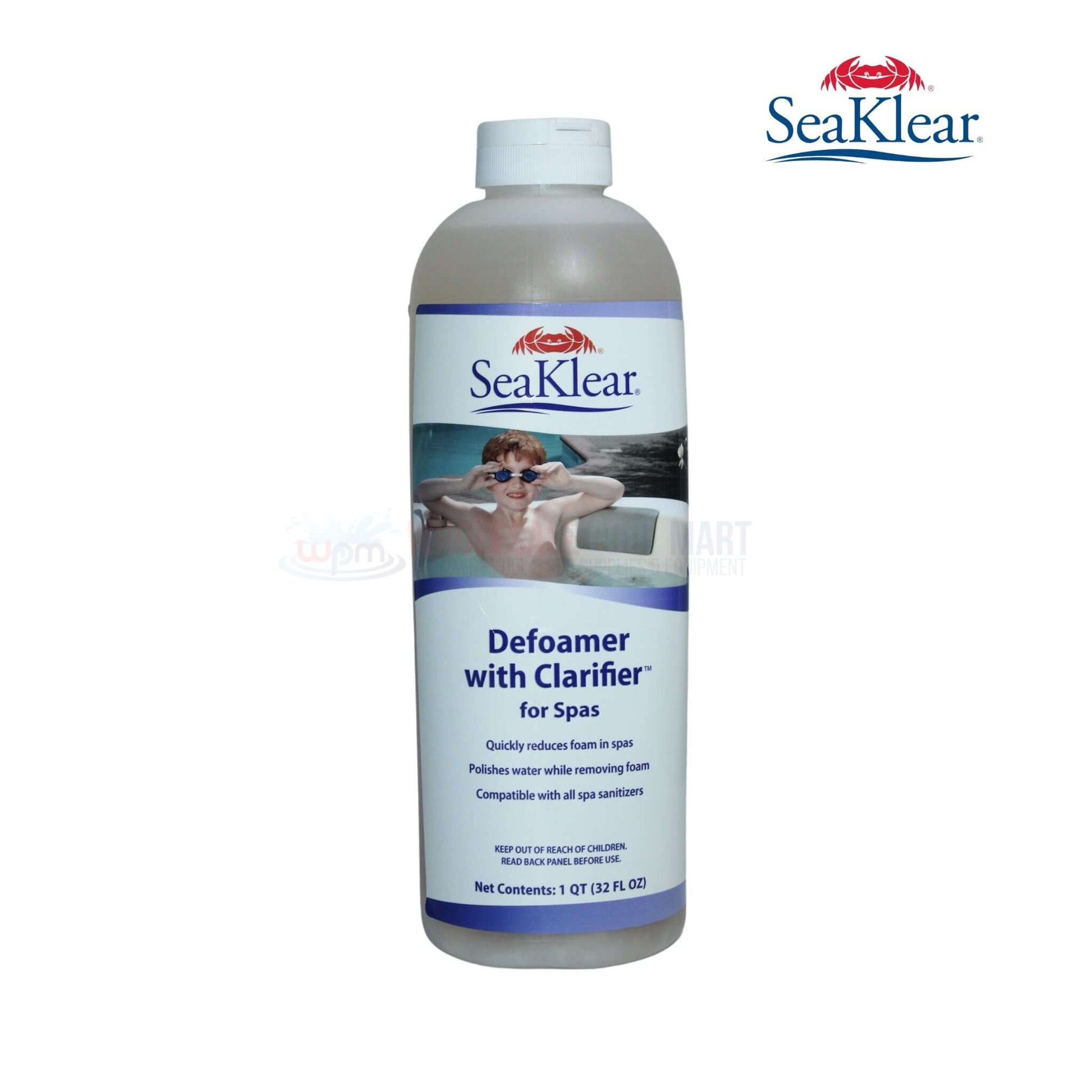SeaKlear Spa Self-Floccing Defoamer with Clarifier 32oz, SKU 90410SKR, from Wholesale Pool Mart WPM.