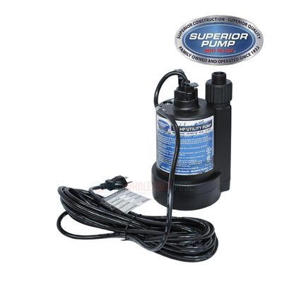 Superior Thermoplastic Water Drain Submersible Pump | 1560 GPH | 1/5 HP | 91029