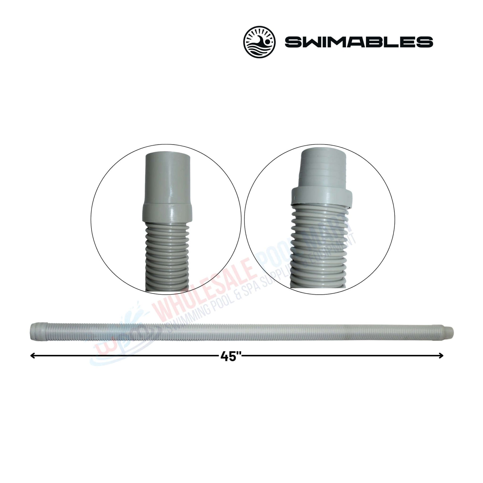 Swimables 45 inch leader hose connector for automatic pool cleaner vacuum, compatible with Wholesale Pool Mart WPM.