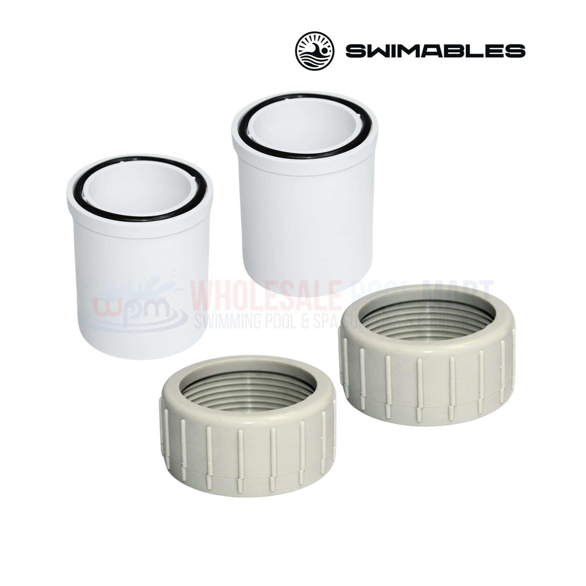 Swimables Union Kit for Pentair SuperFlo & SuperMax Pumps, Wholesale Pool Mart WPM, secure connection components.