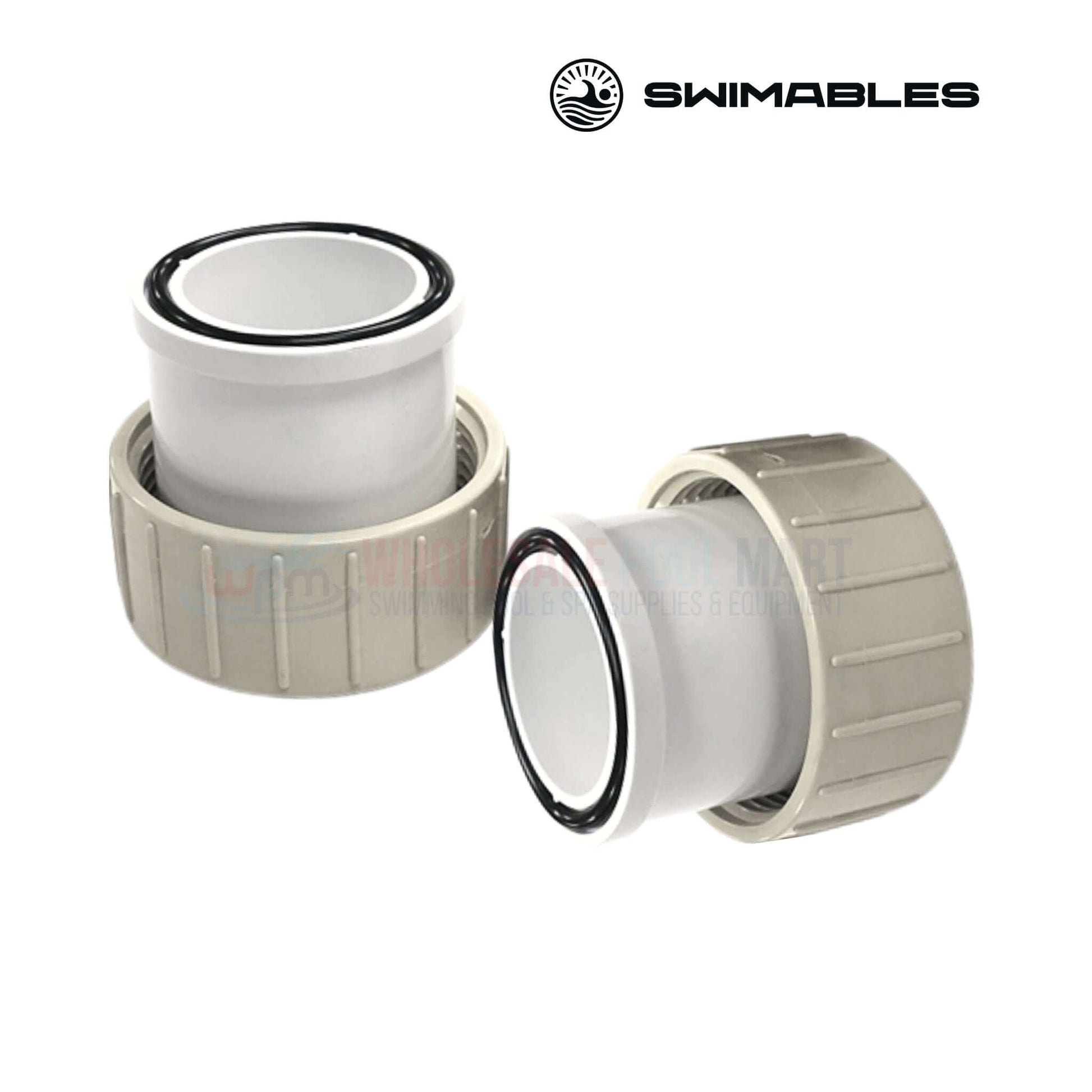 Swimables Union Kit for Pentair SuperFlo and SuperMax Pumps by Wholesale Pool Mart WPM, includes 1.5" and 2" fittings.