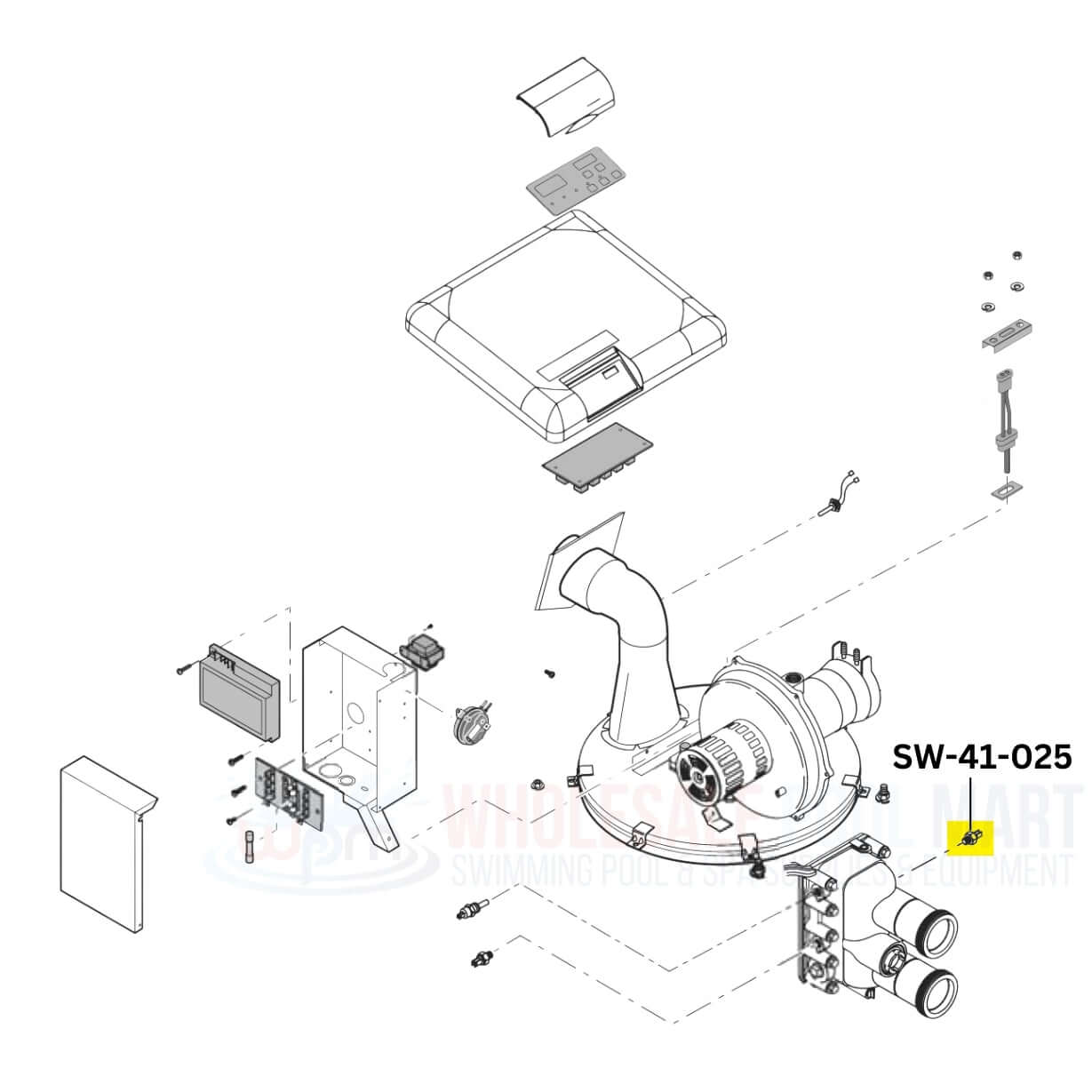 SW-41-025 Swimables Automatic Gas Shutoff Switch schematic for Pentair MasterTemp at Wholesale Pool Mart WPM.