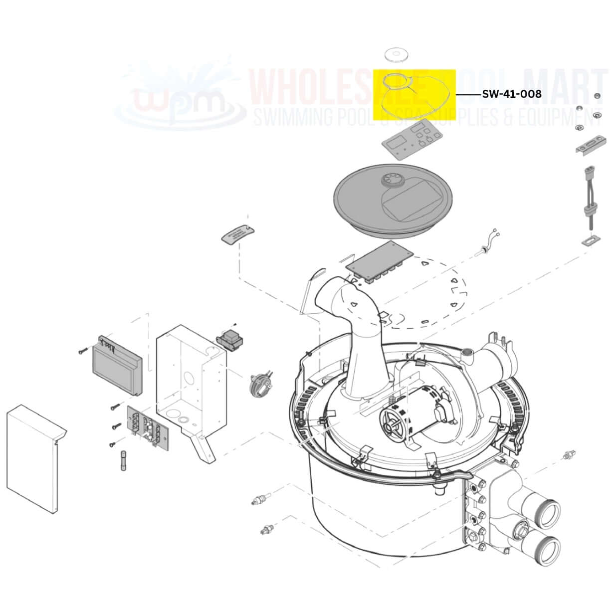 SW-41-008 Swimables Display Cover diagram for Pentair Sta-Rite Max-E-Therm Heaters | Wholesale Pool Mart WPM