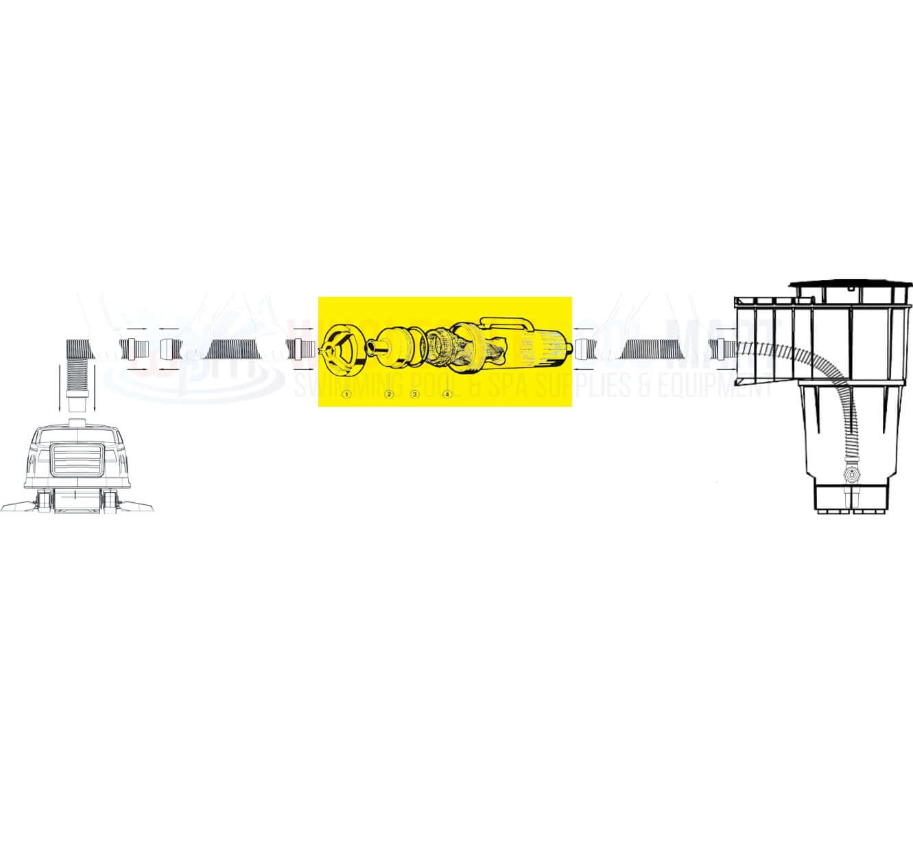Swimables Leaf Canister SW-10-530 disassembly illustration for efficient cleaning at Wholesale Pool Mart WPM.
