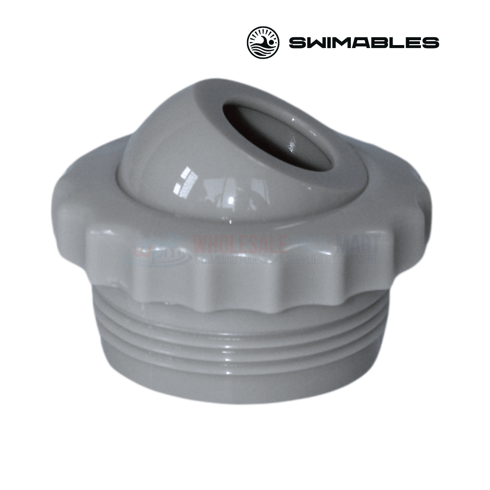 Swimables Threaded Directional Eyeball Fitting in grey, .75" x 1.5", available at Wholesale Pool Mart WPM.