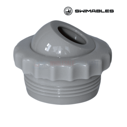 Swimables Threaded Directional Eyeball Fitting in grey, .75" x 1.5", available at Wholesale Pool Mart WPM.