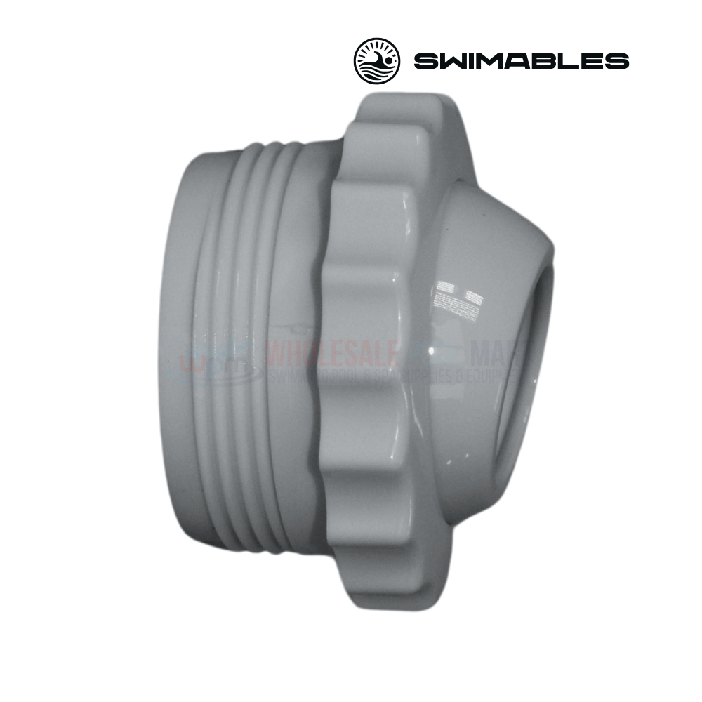 Swimables grey threaded directional eyeball fitting SW-30-831, 0.75" x 1.5", available at Wholesale Pool Mart WPM.