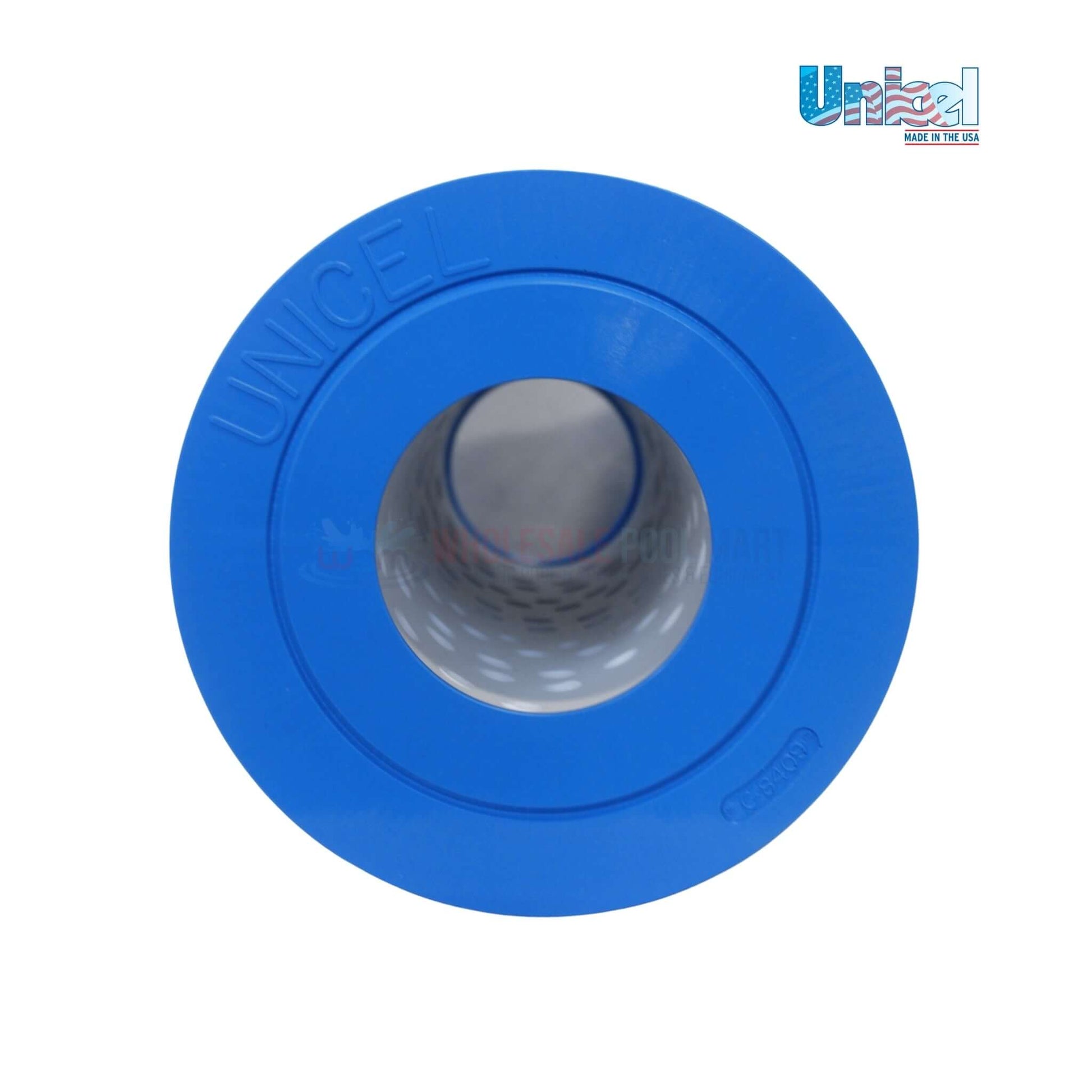 Unicel C-8409 Hayward C900 90 Sq. Ft. Cartridge | CX900RE shown from the top, blue color, designed for effective pool filtration, Wholesale Pool Mart.