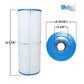 Unicel cartridge for Pentair Rainbow filters, 50 Sq Ft, C-4950 dimensions, Wholesale Pool Mart WPM