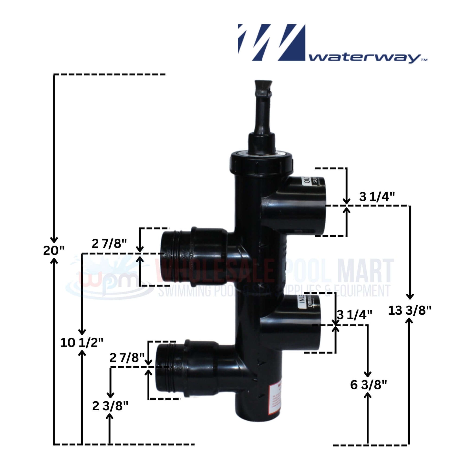 Waterway 2.5" High-Temp PVC Slide Valve Assembly | 600-1500 for Wholesale Pool Mart | WPM | Durable and Easy Installation