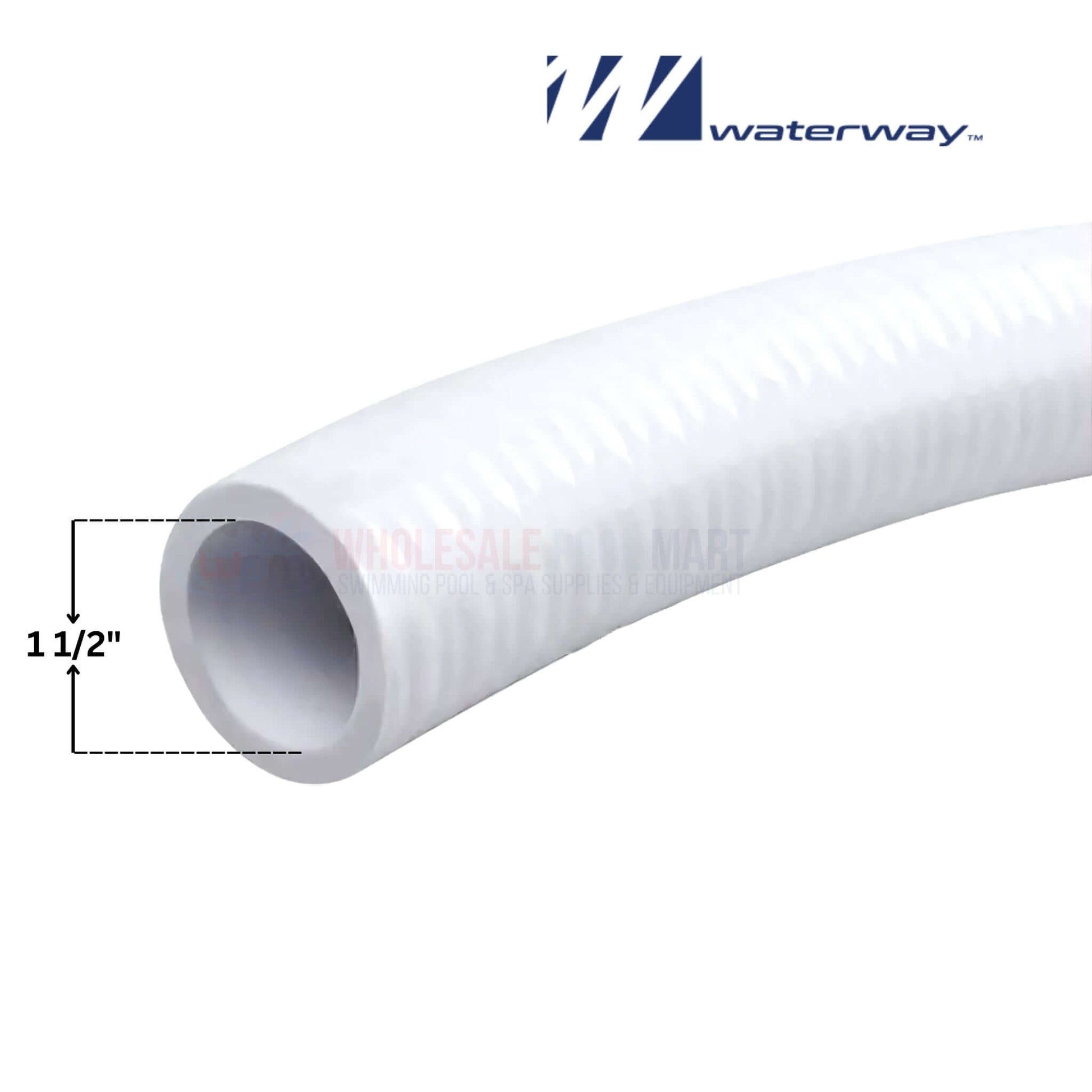 Waterway Flex Pipe, 1-1/2 inch diameter, 5 foot flexible white pipe from Wholesale Pool Mart WPM.