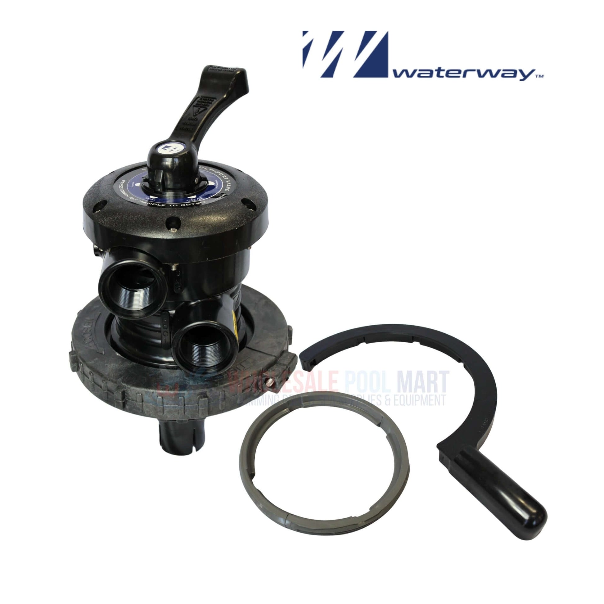 Waterway Sand Filter Multiport Valve WVS003, 1.5" top mount valve from Wholesale Pool Mart, for efficient pool maintenance.