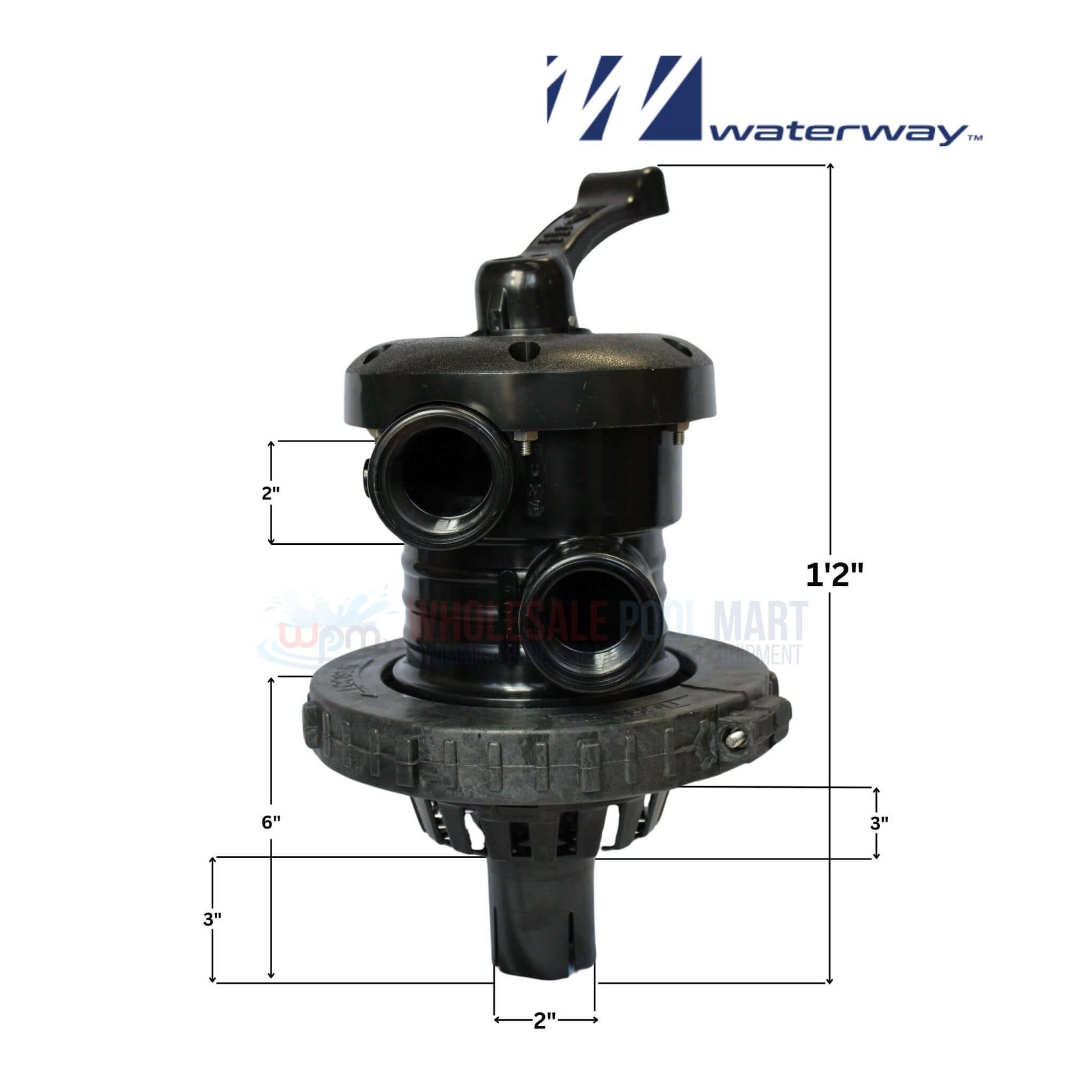 Waterway Sand Filter Multiport Valve WVS003, 1.5" in., Top Mount - Wholesale Pool Mart WPM, efficient pool maintenance.