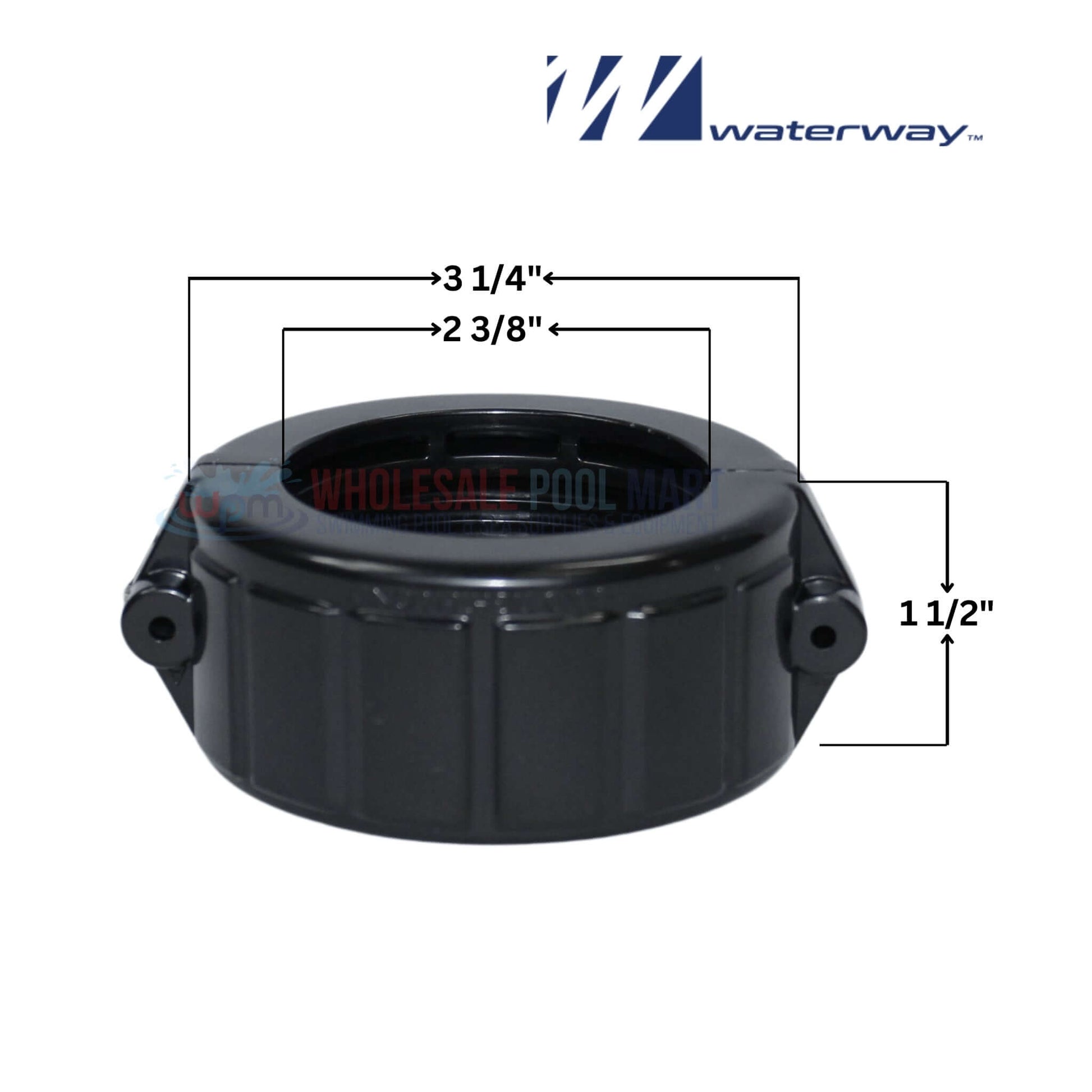 Waterway split nut for heaters, 2 inches, 400-5161B, Wholesale Pool Mart WPM, durable PVC for pool systems.