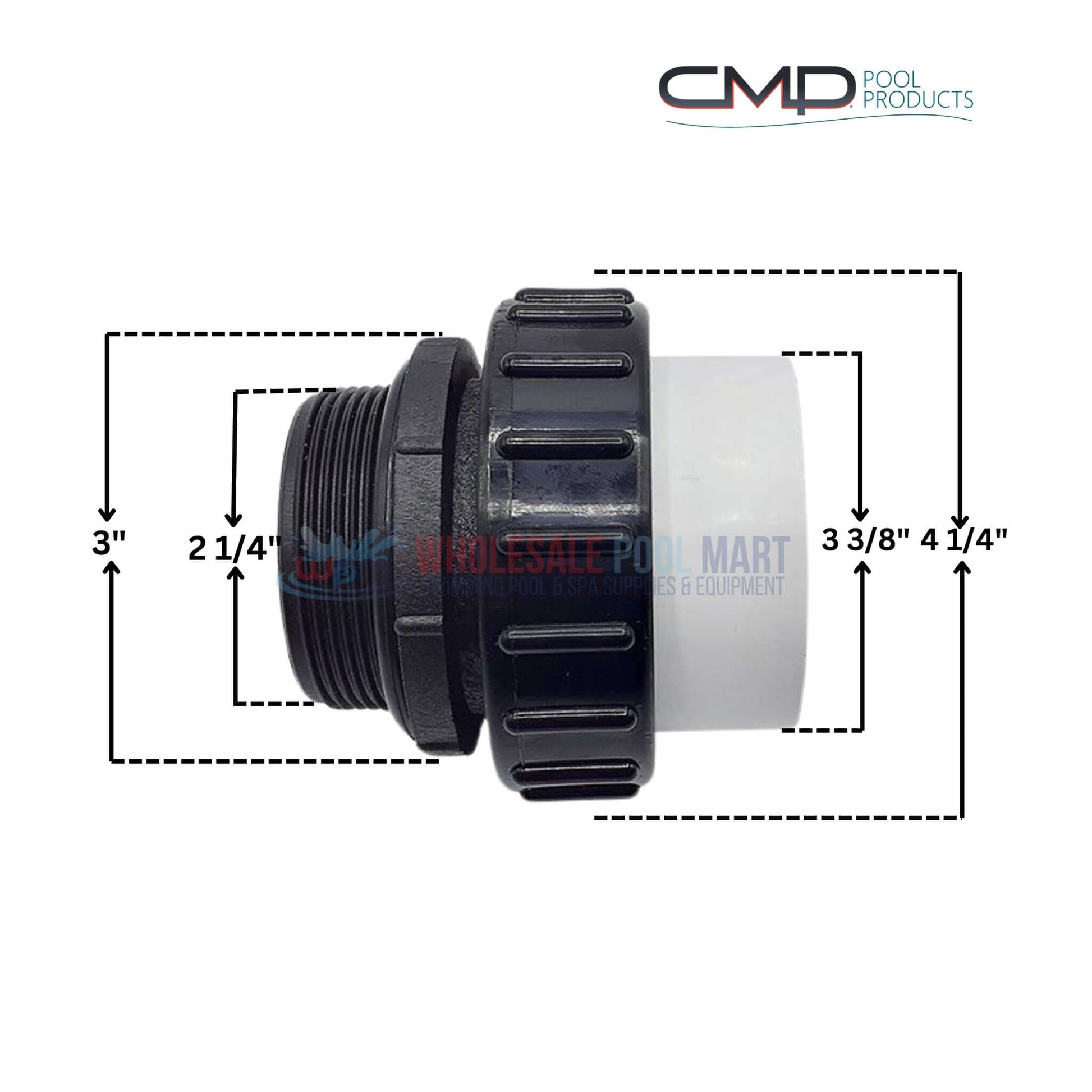 CMP Hi-Temp Union for Whisperflo & Intelliflo 2.5" - 21063-250-000, Wholesale Pool Mart WPM, 3" measurement