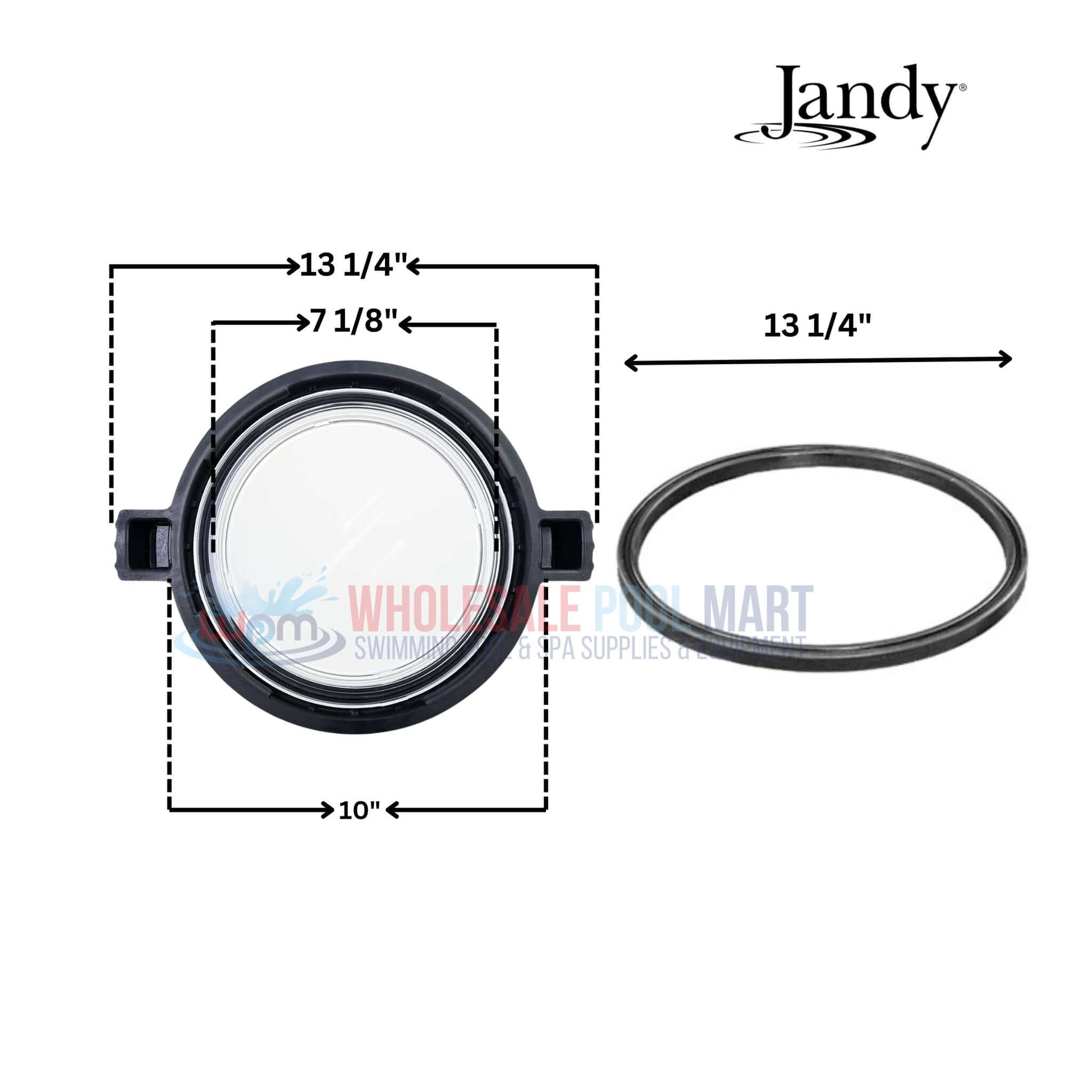 Jandy Lid with Locking Ring and O-Ring dimensions 13 1/4", 7 1/8" and 10" | Wholesale Pool Mart WPM