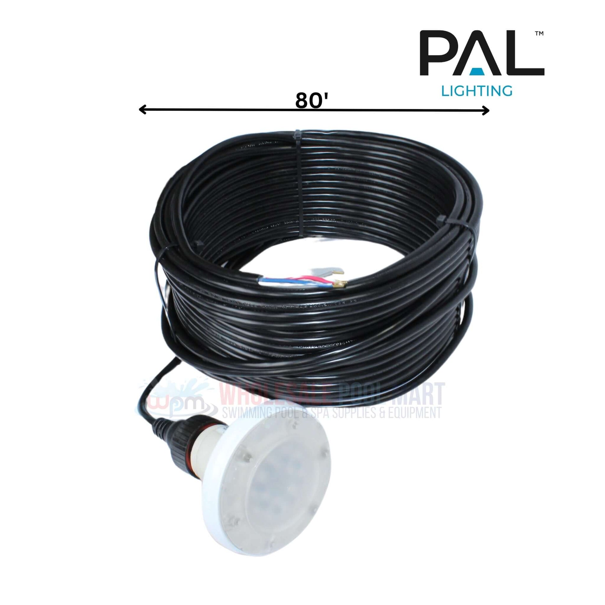 PAL Lighting 80 ft. cable for Treo Max Pool & Spa Light, from Wholesale Pool Mart WPM, nicheless LED design.