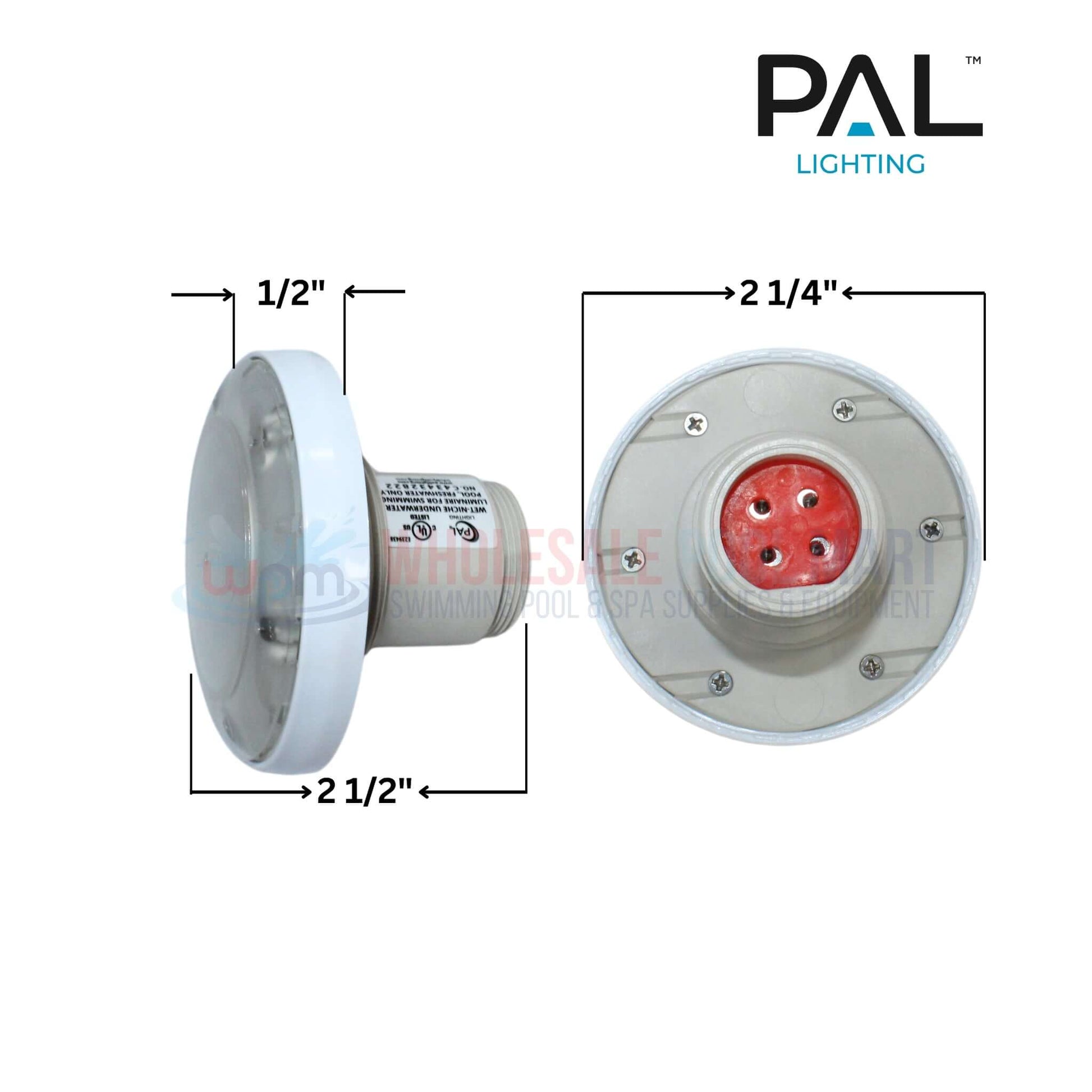 PAL Lighting Treo Max Multi Color Pool Light with dimensions, 80 ft. cable, available at Wholesale Pool Mart WPM.