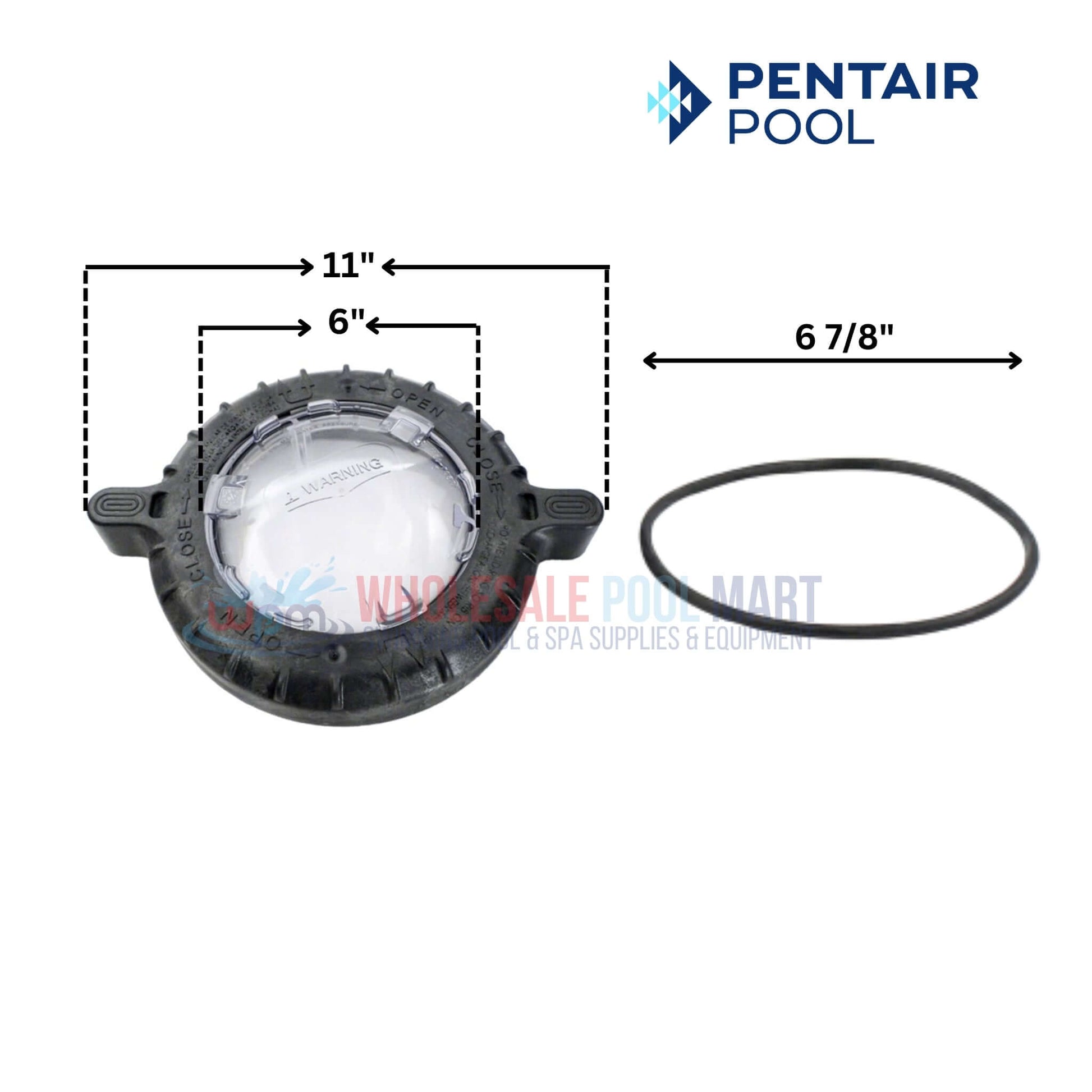 Pentair Max-E-Pro Pump Lid Assembly with O-ring dimensions 11 x 6 x 6 7/8 inches | Wholesale Pool Mart WPM