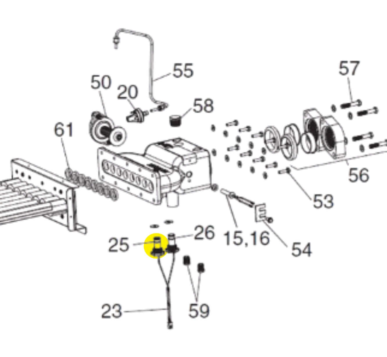Illustration of Jandy LXi high limit switch replacement parts, essential for pool heating systems. Wholesale Pool Mart WPM.